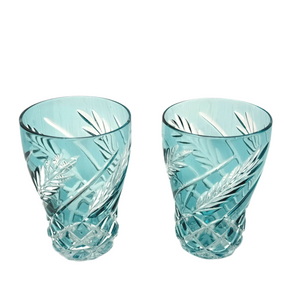 Wheat Lightest Teal Bell-shaped Tumbler Slightly Imperfect - Pair