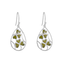 Load image into Gallery viewer, Connemara Marble Shamrock Silver Earrings