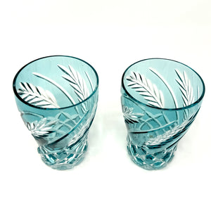 Wheat Lightest Teal Bell-shaped Tumbler Slightly Imperfect - Pair