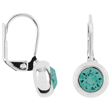 Load image into Gallery viewer, Solitaire Round Bezel Lever Back Earrings