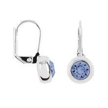 Load image into Gallery viewer, Solitaire Round Bezel Lever Back Earrings