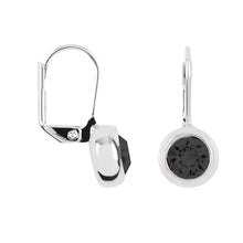 Load image into Gallery viewer, Solitaire Round Bezel Lever Back Earrings