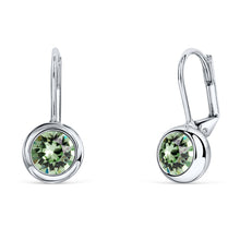 Load image into Gallery viewer, Solitaire Round Bezel Lever Back Earrings