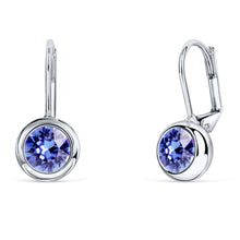 Load image into Gallery viewer, Solitaire Round Bezel Lever Back Earrings