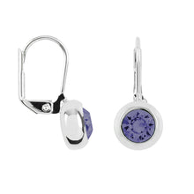 Load image into Gallery viewer, Solitaire Round Bezel Lever Back Earrings